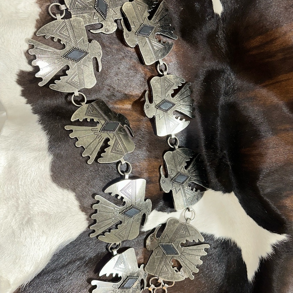L&B Silver Western Eagle Belt